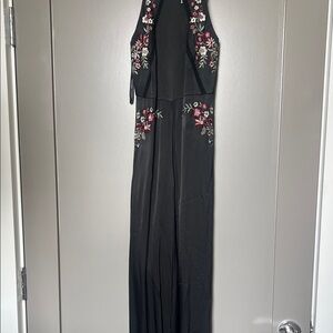Ever New Black Dress with Floral Accents